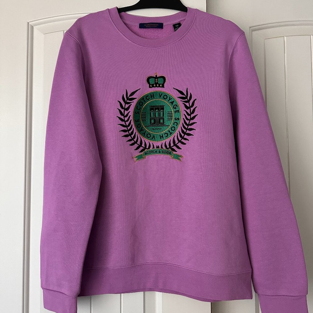 Scotch & Soda Classic Sweat With Logo Chest Artwork - Purple Size L - Picture 2 of 8